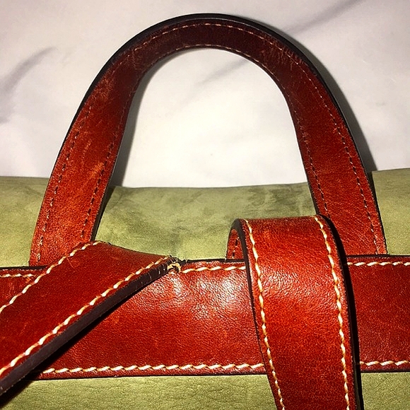 DOONEY & BOURKE Green Nubuck Leather Backpack EUC VINTAGE Y2K AUTHENTIC - Picture 16 of 16